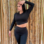 SET LEGGINGS/TOP-BUSO BLACK MIRROR